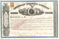 American Express Co. signed by Henry Wells and James C. Fargo - Stock Certificate (Uncanceled)